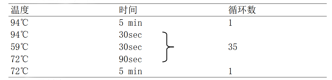 EIEC多重PCR检测试剂盒PCR反应程序